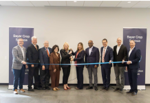 Bayer Expands Seed Production Research With New Iowa Innovation Centre Bayer Seed Production Innovation Center ribbon cutting at Iowa State University Research Park in Ames, Iowa